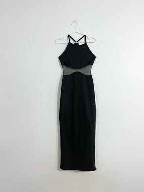 Vintage: Black Dress with Fun Mesh  Waist